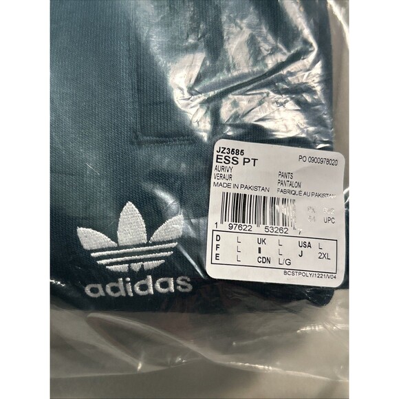 adidas Men’s  Trefoil Essentials Pants Size Large Aurora Ivy - New With Tags - Picture 7 of 10